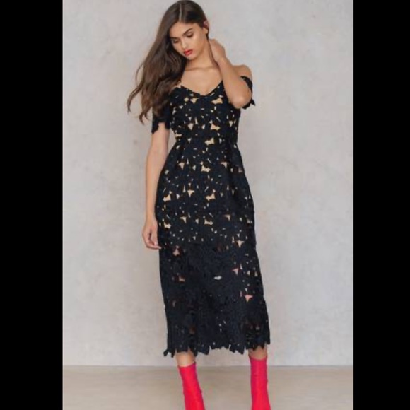 NA-KD Cold Shoulder Crochet Midi Dress. - Picture 14 of 14